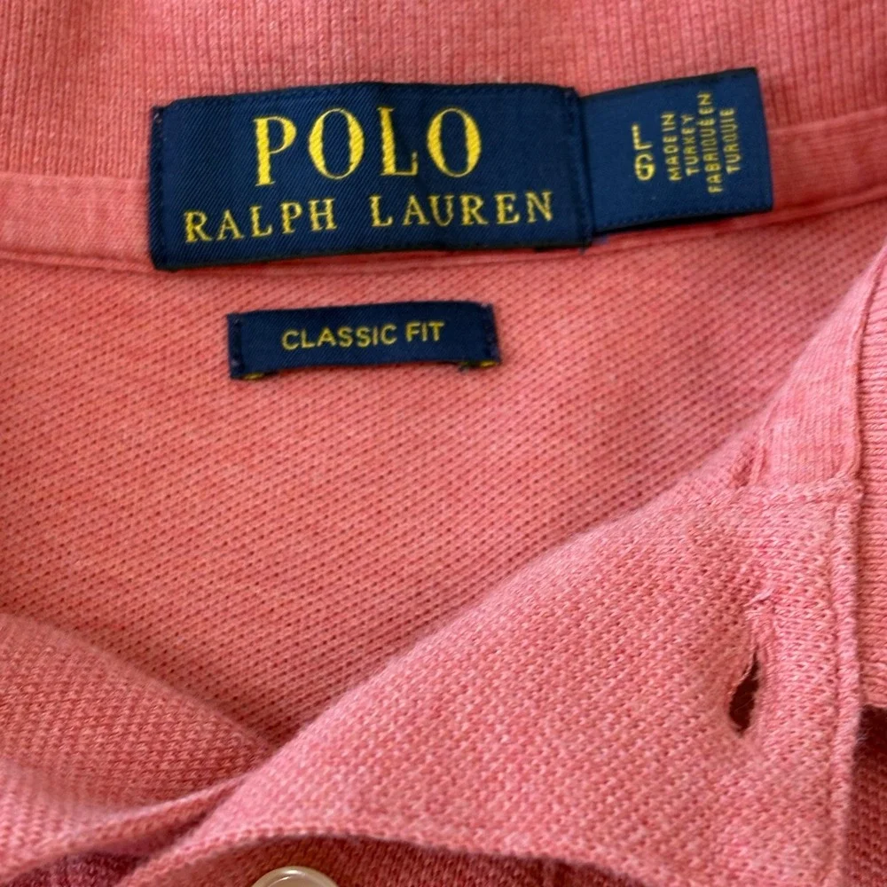 Polo Ralph Lauren Polo Shirt Mens‎ L Salmon Classic Fit Short Sleeve Preppy
